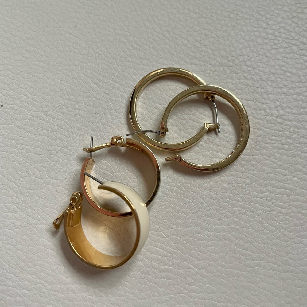 Retro gold hoops, gold plated. Amazing condition